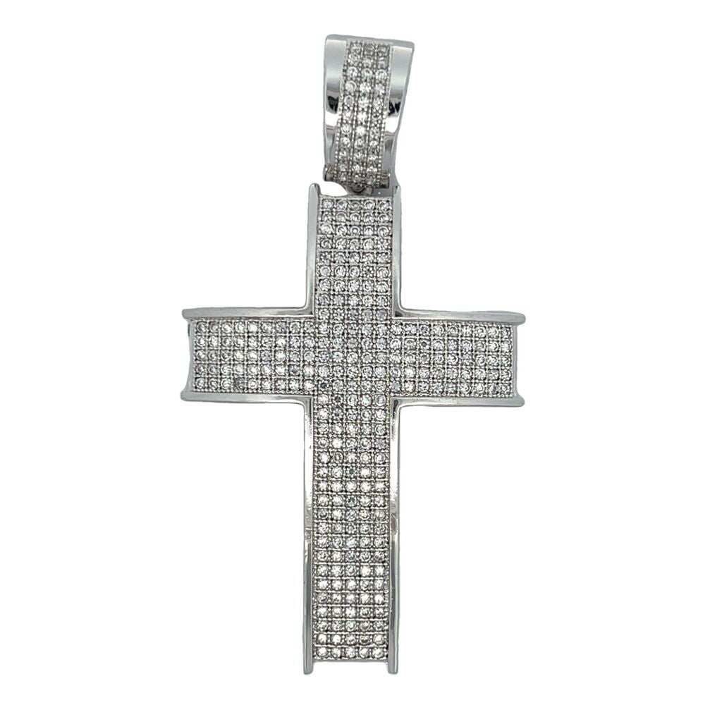 Bridge CZ Cross Iced Out Pendant