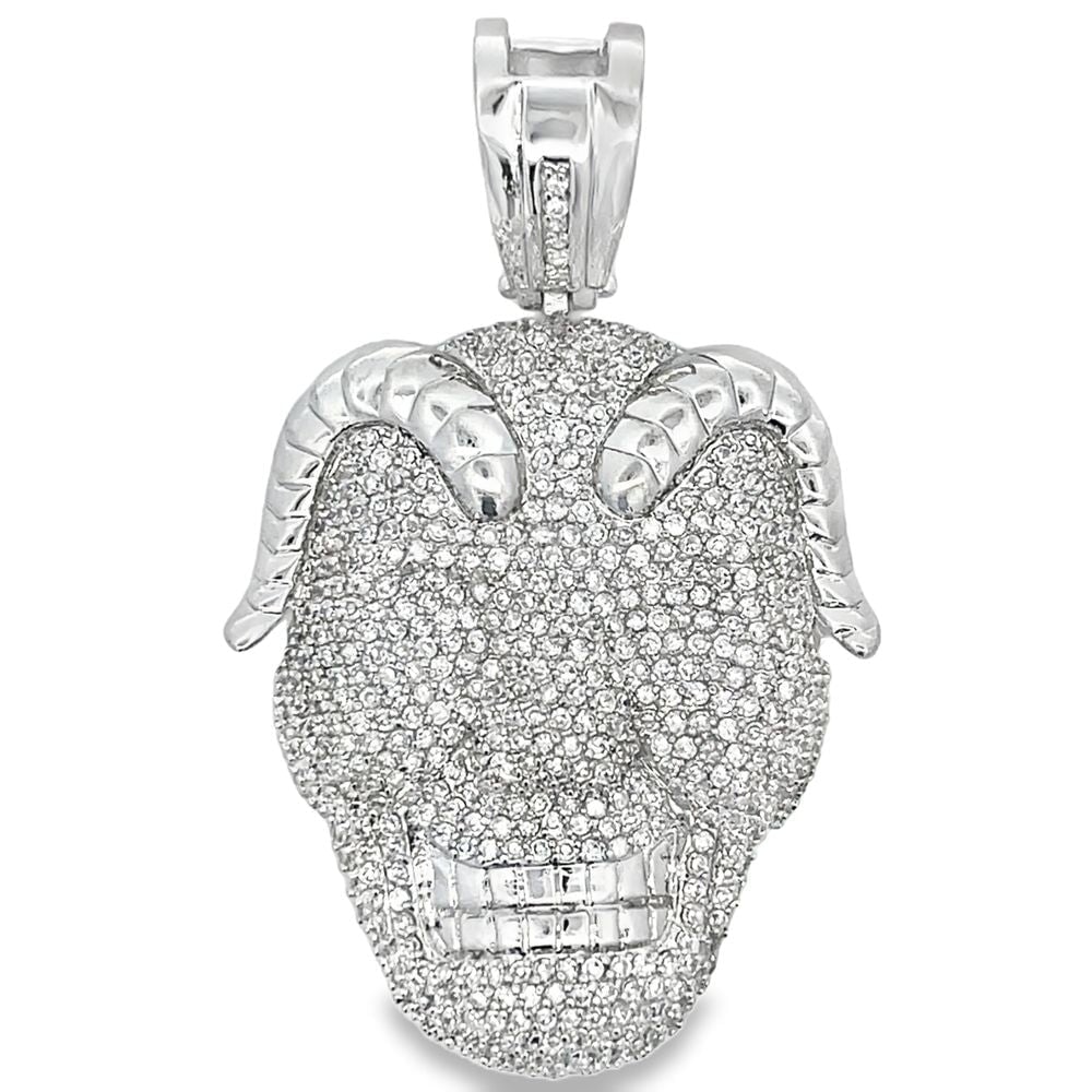 Devil Face CZ Iced Out Pendant