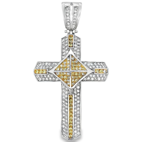 Kite Cross Canary CZ Iced Out Pendant HipHopBling