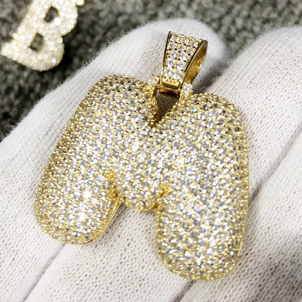 Bubble Initial Letters - .925 Sterling Silver - 18K Gold