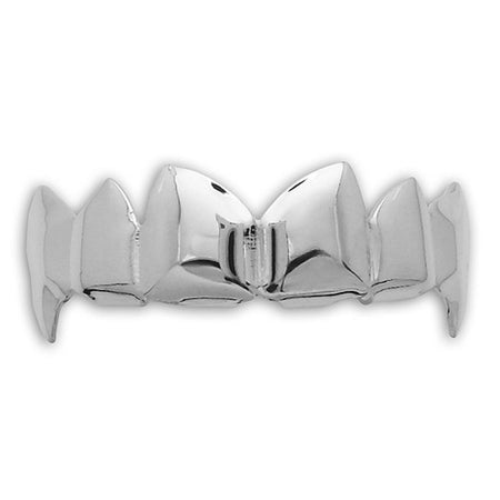 Heart Teeth Silver Grillz Top Bottom Set