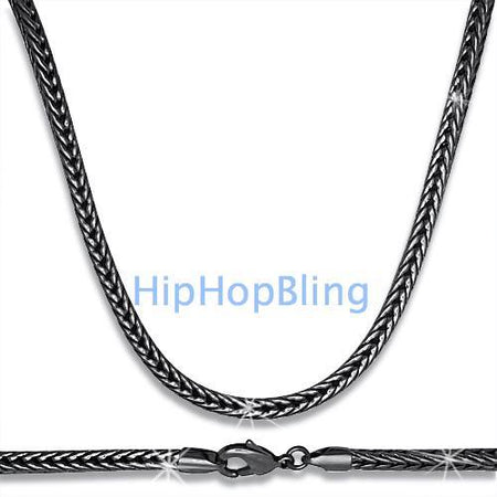 .925 Silver Black CZ 3MM Bling Bling Tennis Chain