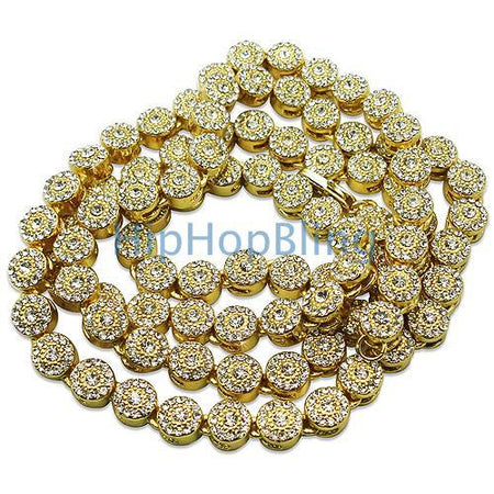 Black & White Segmented Gold Bling Bling Chain
