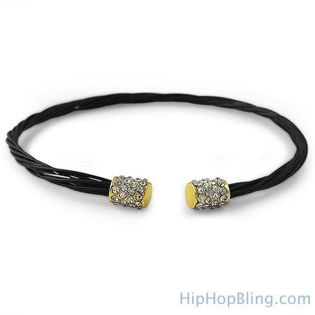 Ice Track Black Hip Hop Bracelet