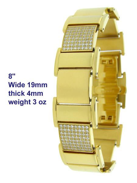 6MM Miami Cuban IP Gold Steel Bracelet Triple Lock