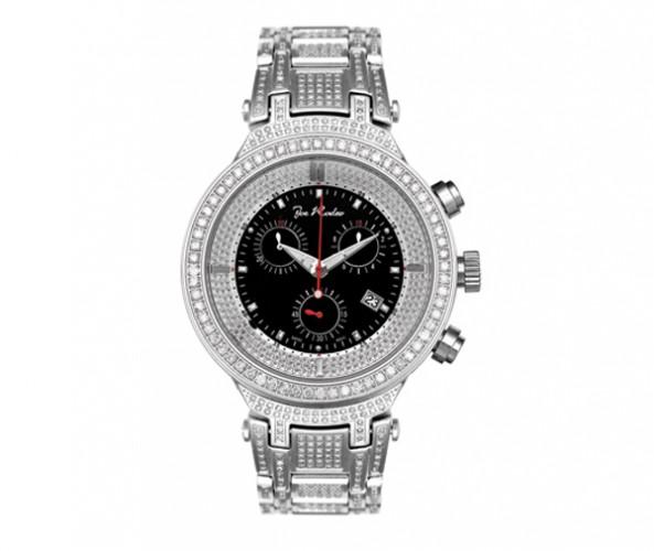 5.20ct Joe Rodeo Watch Master with Diamond Band Black Dial