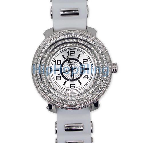 3 Rows of Ice Under Glass Bling Bling Watch
