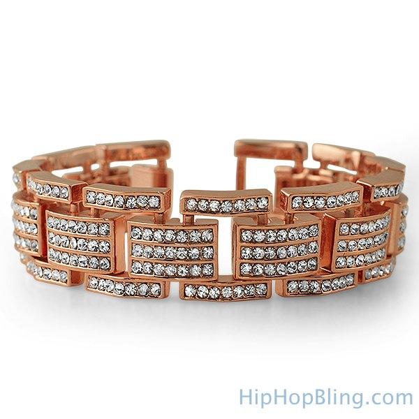 Prez Rose Gold Hip Hop Bracelet