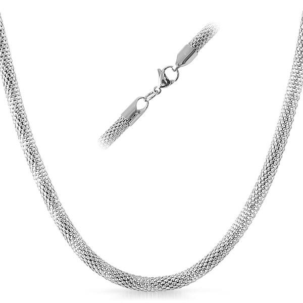 Popcorn Stainless Steel Chain Necklace 4MM