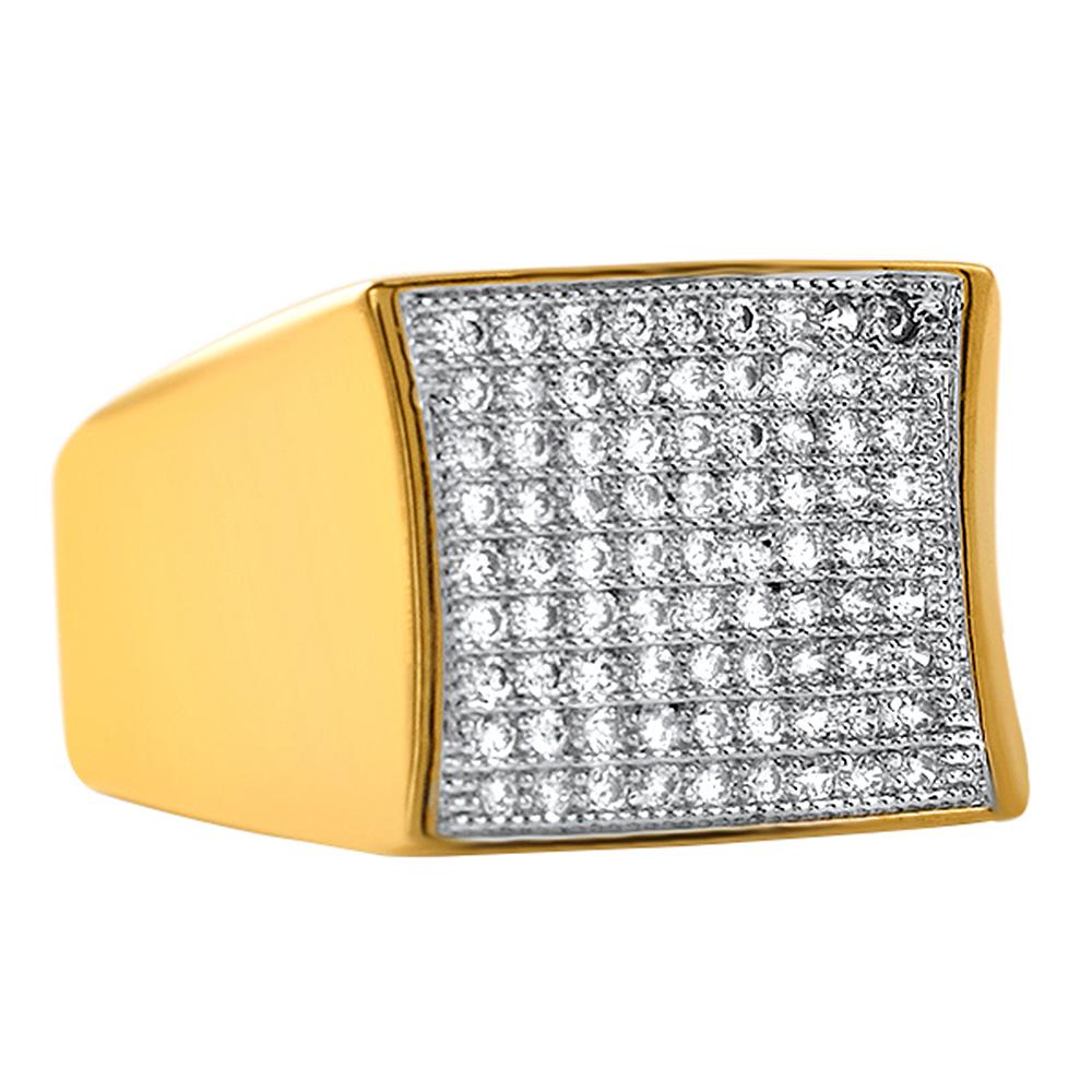 Clean Kite Gold CZ Bling Bling Ring