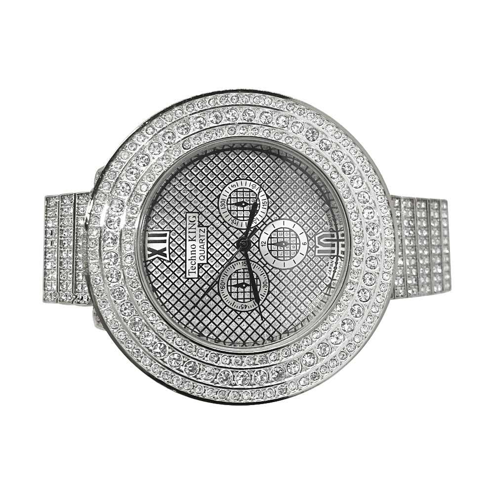 Bling Bling Big Bezel 60MM Rhodium Hip Hop Watch