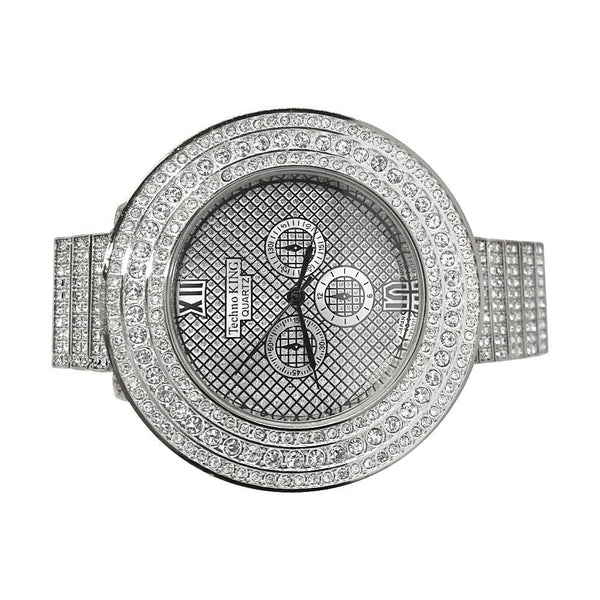 Bling Bling Big Bezel 60MM Rhodium Hip Hop Watch