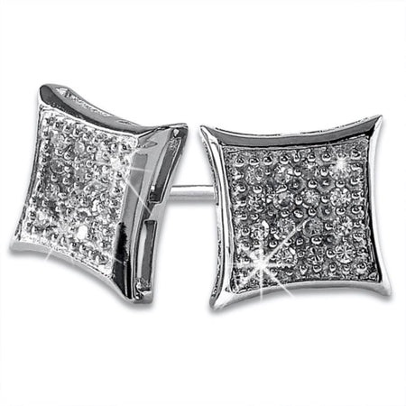 Lemonade 3D Kite Bling Bling CZ Ice Earrings