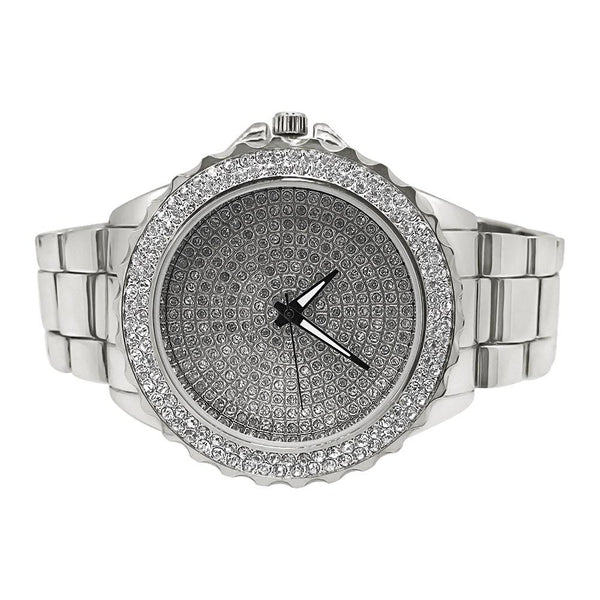 Big Boss Bling Bling Dial Heavy Silver Hip Hop Watch