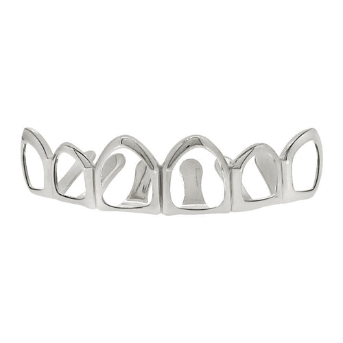Silver Grillz 6 Outline Teeth Top