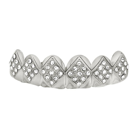 Heart Teeth Silver Grillz Top Bottom Set