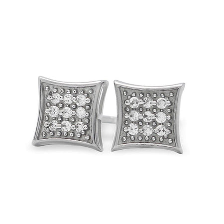 Box 32 Stones CZ Micro Pave Bling Earrings .925 Silver
