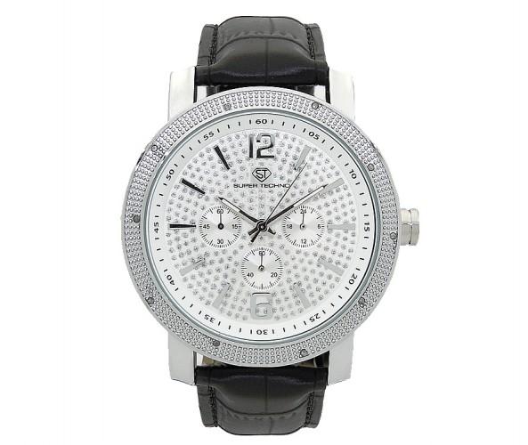 .10ct Real Diamonds Super Techno Watch Bling