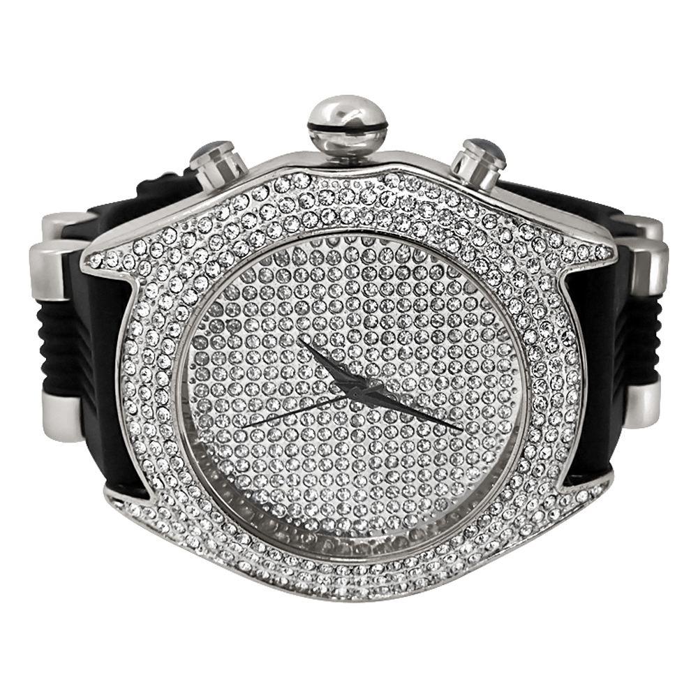 Full Bling Dial and Triple Bezel Icey Watch Silver