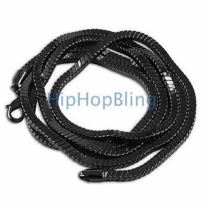.925 Silver Black CZ 3MM Bling Bling Tennis Chain