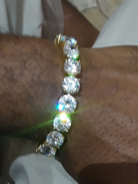 10MM CZ Gold 316L Bling Bling Tennis Bracelet