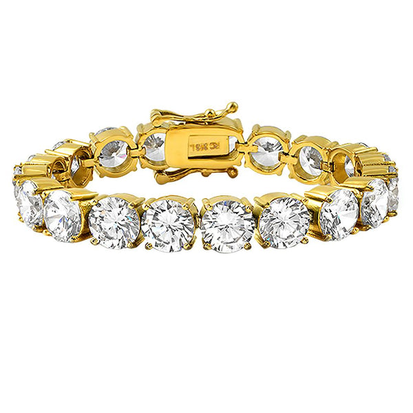 10MM CZ Gold 316L Bling Bling Tennis Bracelet