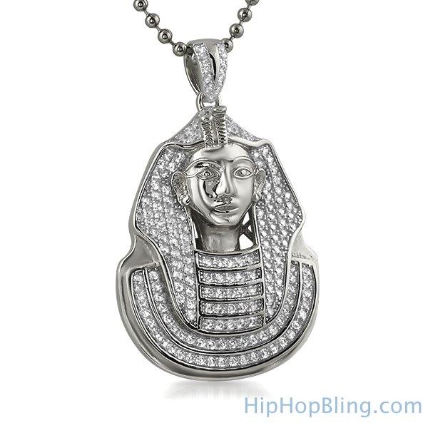 .925 Sterling Silver Mini Pharaoh CZ Pendant