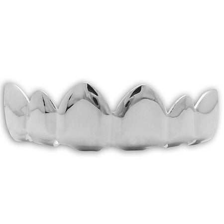 Heart Teeth Silver Grillz Top Bottom Set