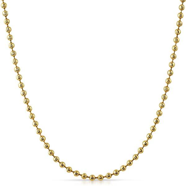 2.5MM Triple Thick Gold Moon Cut Chain 36"
