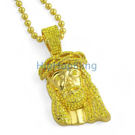 Lemonade Canary Iced Out Gold 2 Row Chain