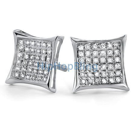 Lemonade 3D Kite Bling Bling CZ Ice Earrings