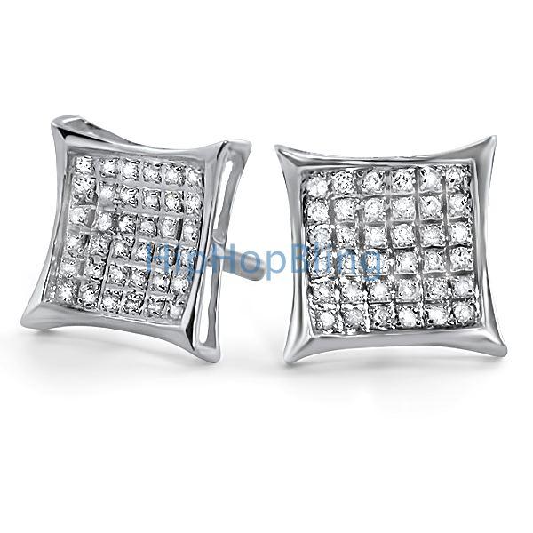 .25ct Diamond Kite Micro Pave Earrings .925 Silver