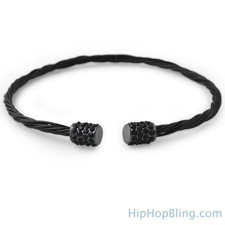 Black Square Link Rope Bracelet
