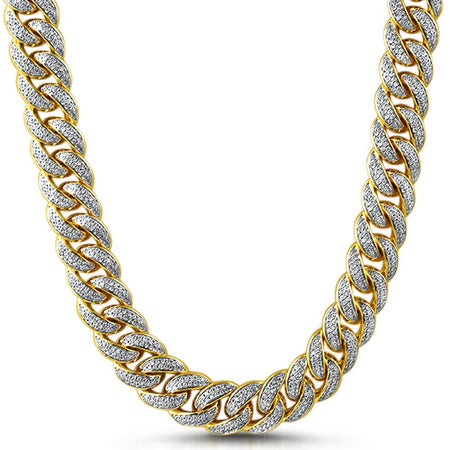 Black & White Segmented Gold Bling Bling Chain