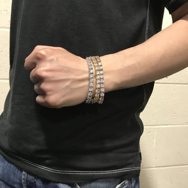 6MM CZ 1 Row Bling Bling Tennis Bracelet Gold