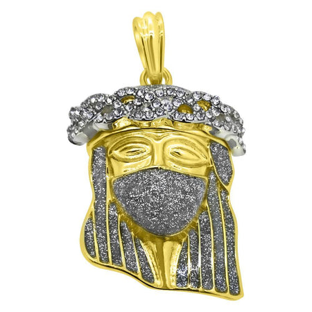 Rose Gold Cuban Crown Micro Jesus Pendant
