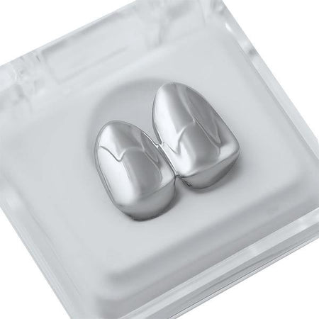 Heart Teeth Silver Grillz Top Bottom Set