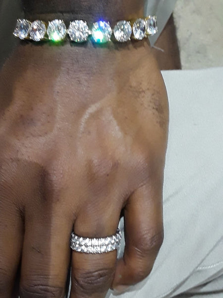 10MM CZ Gold 316L Bling Bling Tennis Bracelet