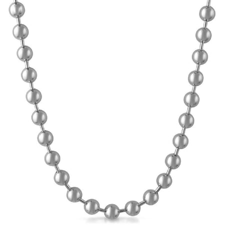Moon Cut Chain 7MM Rhodium Necklace