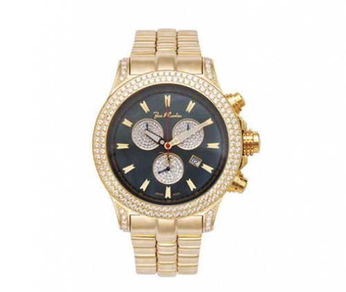 Golden Master Pilot Joe Rodeo Watch Black Dial 7.00ct Diamonds