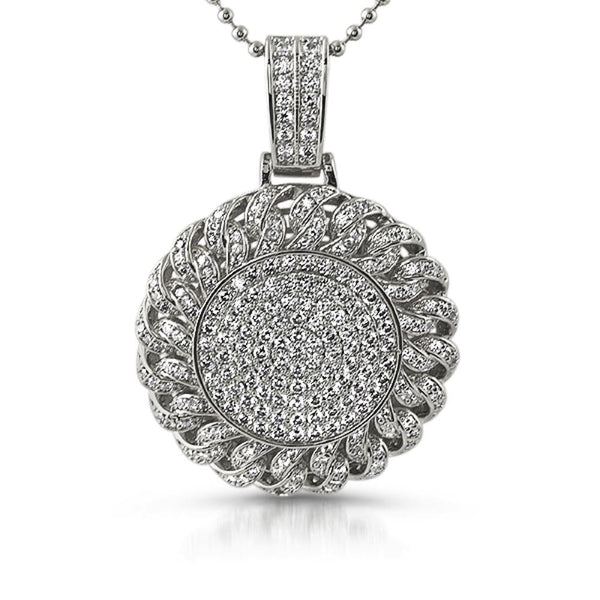 Cuban Bling Bling Medallion Rhodium