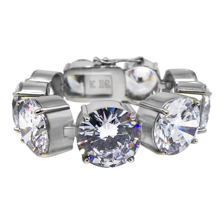 CZ Diamond Lock 10MM Cuban Bracelet Stainless Steel