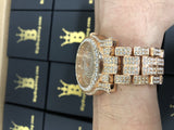 Amazing Bling Bling Rose Gold Hip Hop Watch