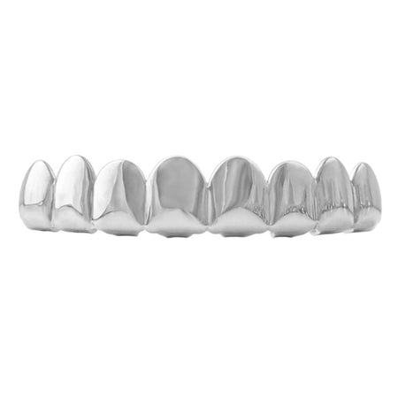 Heart Teeth Silver Grillz Top Bottom Set