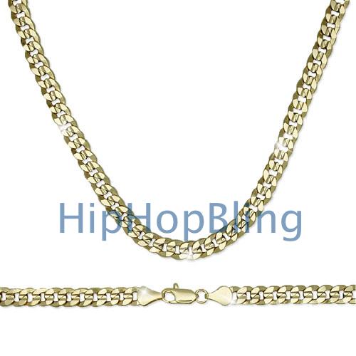 Cuban Concave 8mm 24 Inch Gold Plated Hip Hop Chain