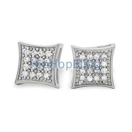Lemonade 3D Kite Bling Bling CZ Ice Earrings