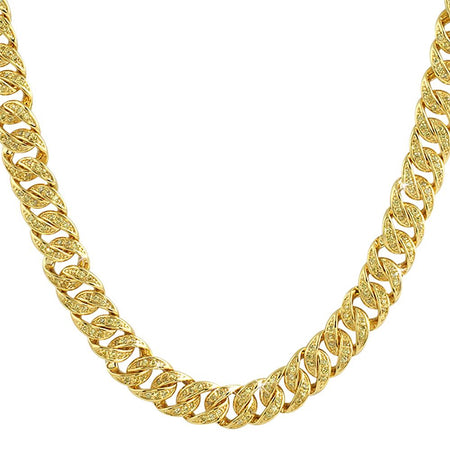 Lemonade Canary Iced Out Gold 2 Row Chain