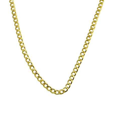 Rope 4mm 18 Inch Gold Plated Hip Hop Chain Necklace