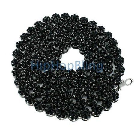 .925 Silver Black CZ 3MM Bling Bling Tennis Chain