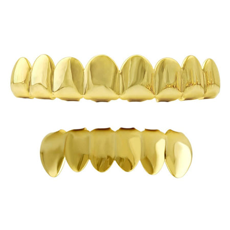 Heart Teeth Silver Grillz Top Bottom Set